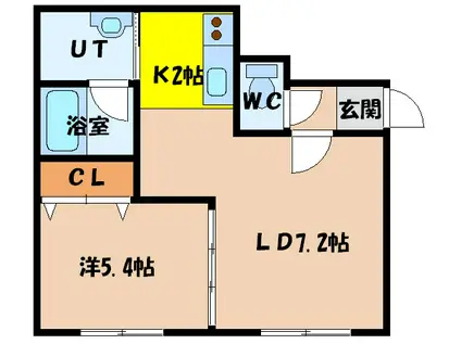 マンション・アムール(1LDK/3階)の間取り写真