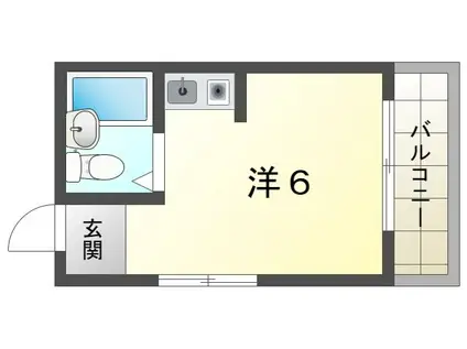 福井ハイツ(ワンルーム/3階)の間取り写真
