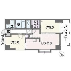 リブル高砂(2LDK/4階)の間取り写真