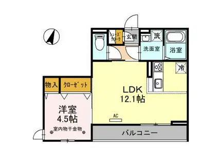 ロイヤルガーデンコート武蔵浦和(1LDK/2階)の間取り写真