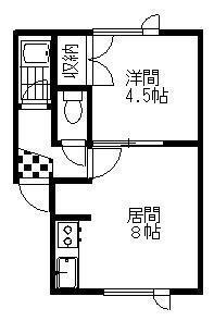 コーポすみれ(1LDK/2階)の間取り写真
