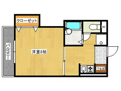 サンシャイン田代Ⅱ(1K/4階)の間取り写真