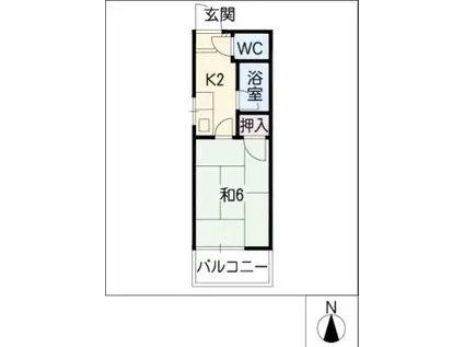 フォーブル木村(1K/1階)の間取り写真