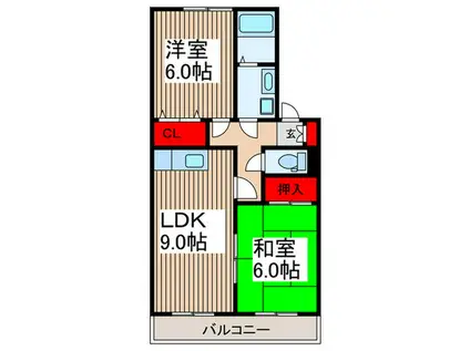 メゾン・デュークスIII(2LDK/1階)の間取り写真