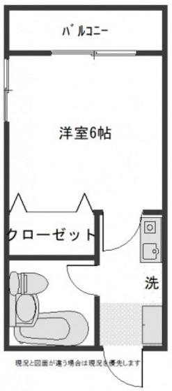 Kハウス(1K/2階)の間取り写真