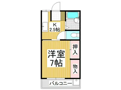 セントラルハイツB棟(1K/1階)の間取り写真