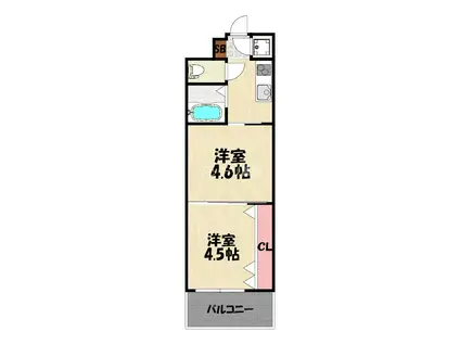 NO48 PROJECT2100博多(2K/7階)の間取り写真
