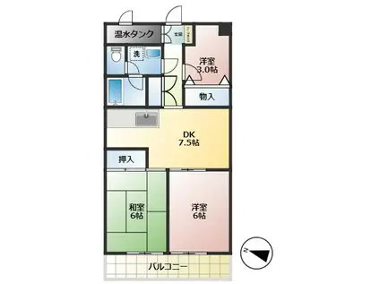 第3イトウハイツ(3DK/2階)の間取り写真