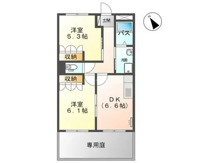 グリーンヒルズ杏(2DK/1階)の間取り写真