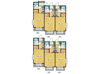 ハイム・カトレア(1K/1階)の間取り写真