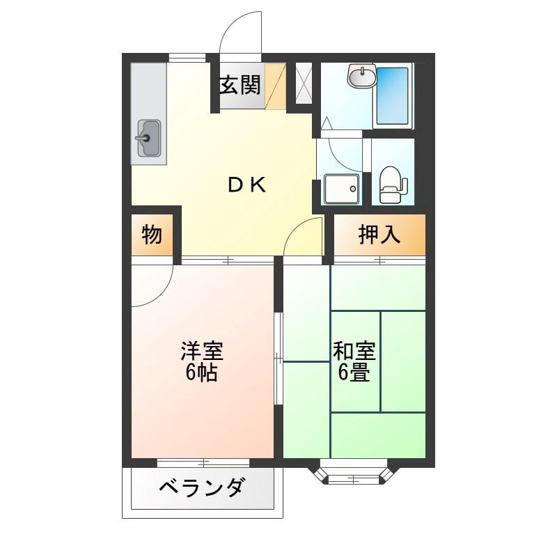 ロイヤルハイツ(2DK/2階)の間取り写真