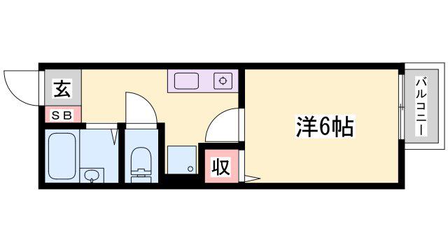 プレミールコートC棟(1K/2階)の間取り写真