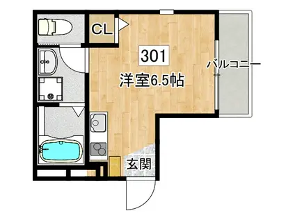 フェリーチェ曙町三丁目(ワンルーム/3階)の間取り写真