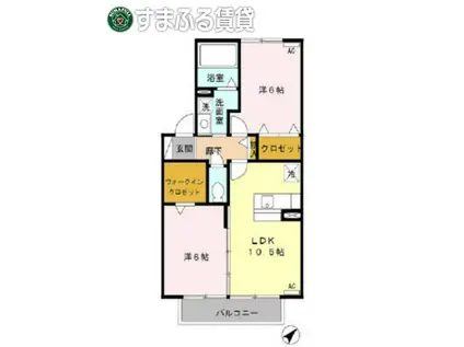 セジュールアラコ B(2LDK/2階)の間取り写真