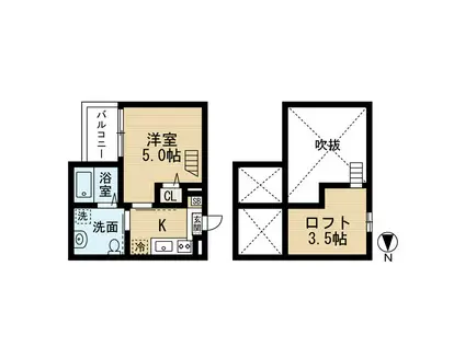 フォルゴーレ(1K/1階)の間取り写真