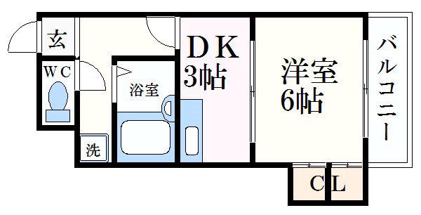 レジデンス西庄(1DK/3階)の間取り写真