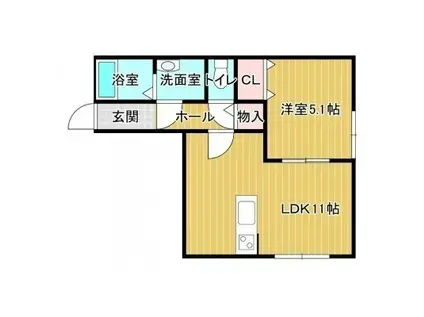 サンシャイン(1LDK/2階)の間取り写真