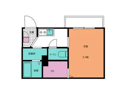 アール柚木(1K/1階)の間取り写真