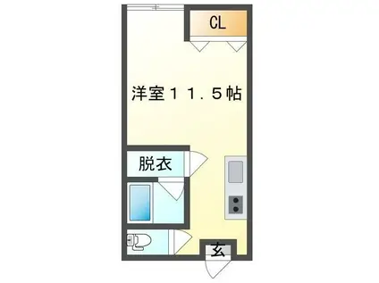 リボーンハウス(ワンルーム/1階)の間取り写真