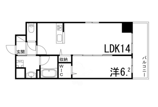 ル・シエル呉服町(1LDK/6階)の間取り写真