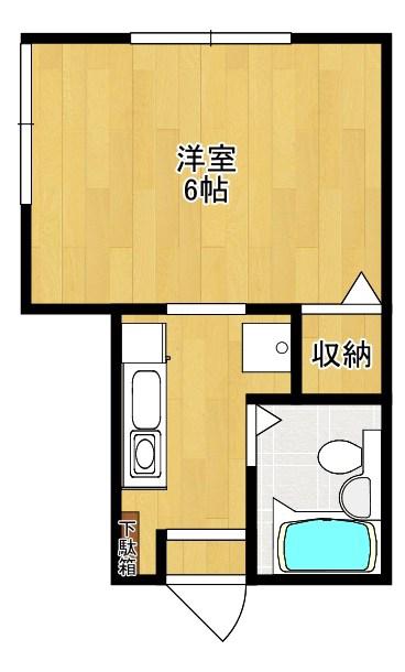 サンテラス(1K/2階)の間取り写真