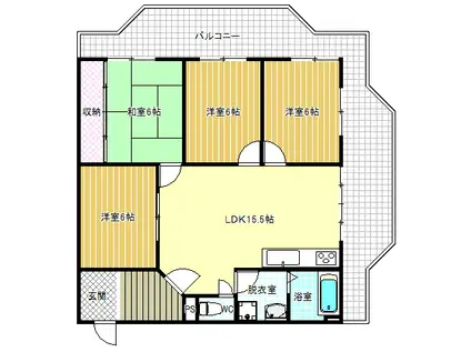 新栄プロパティー軽里(4LDK/2階)の間取り写真