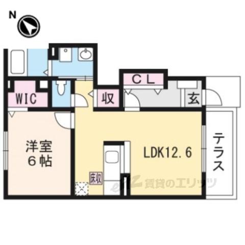 ルミエール 日野 Ⅰ(1LDK/1階)の間取り写真