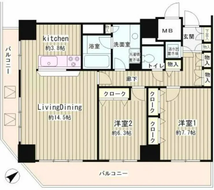 トレステージ目黒 15階階 間取り