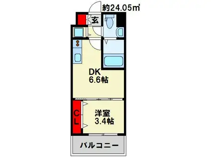 NO.71オリエントトラストタワー(1DK/19階)の間取り写真