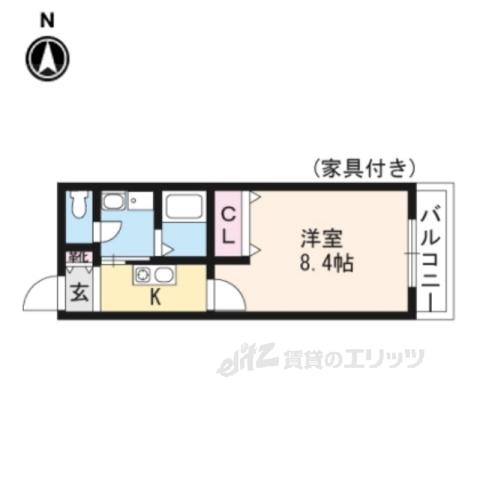 アムールKURAGANO(1K/2階)の間取り写真