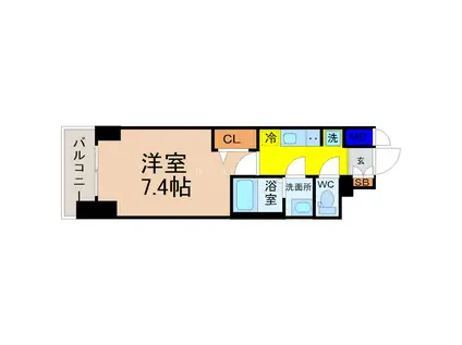 プレサンス今池駅前フェルディノ(1K/13階)の間取り写真