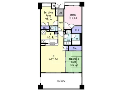 グローイングコート君津(3LDK/1階)の間取り写真