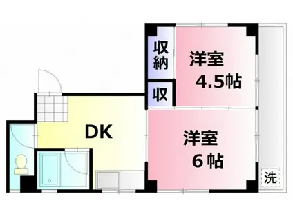 レジオン白島(2DK/2階)の間取り写真
