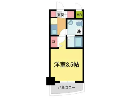 セレニテ甲子園I(1K/6階)の間取り写真