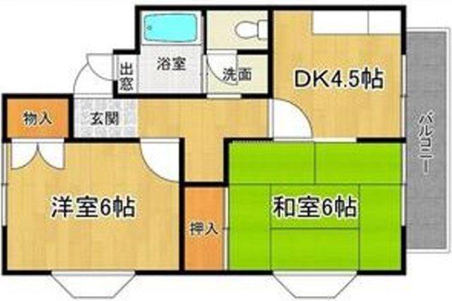 フェリスハイツ(2DK/2階)の間取り写真