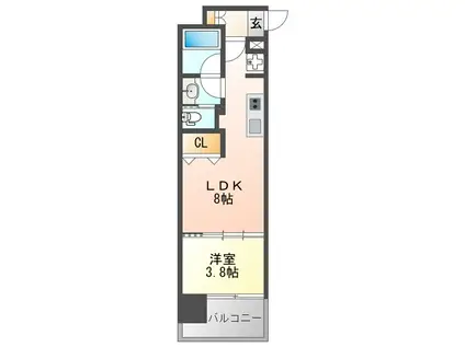 ブエナビスタ十三東(1LDK/2階)の間取り写真