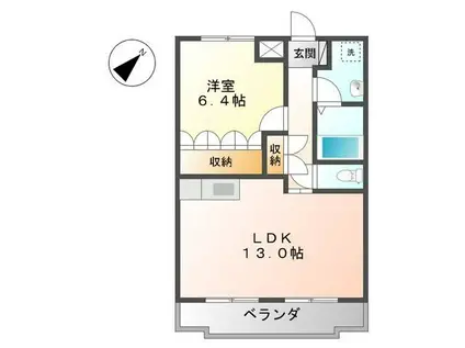 エルンテ・オーシモ(1LDK/1階)の間取り写真