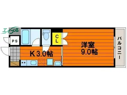 アークハイツ内山下(1K/5階)の間取り写真