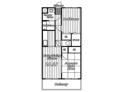 ロイヤルコーポ椿森(2LDK/2階)の間取り写真