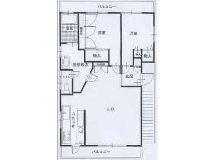 パインヒル(2LDK/2階)の間取り写真