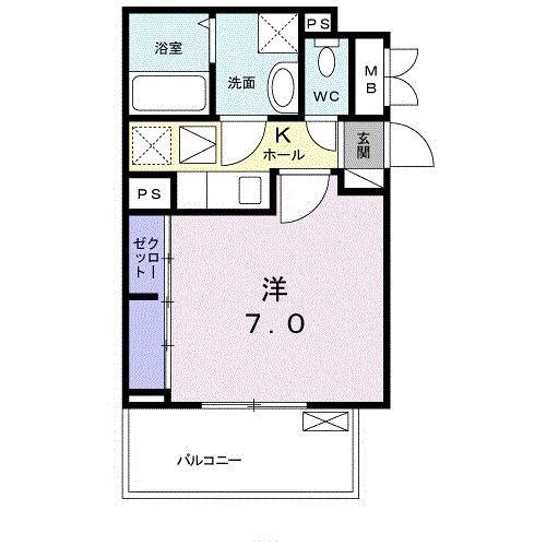 ラピス ブラオ(1K/1階)の間取り写真