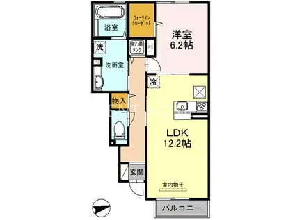 リアン ドュ ファミーユ(1LDK/1階)の間取り写真