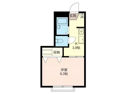 ベル久我山(1K/2階)の間取り写真