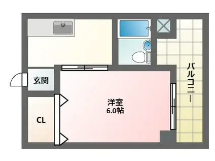 サンコービル(1K/5階)の間取り写真