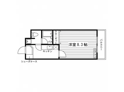 サンライズ上田(1K/4階)の間取り写真
