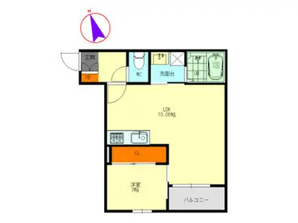 RATCLIFFE(1LDK/2階)の間取り写真