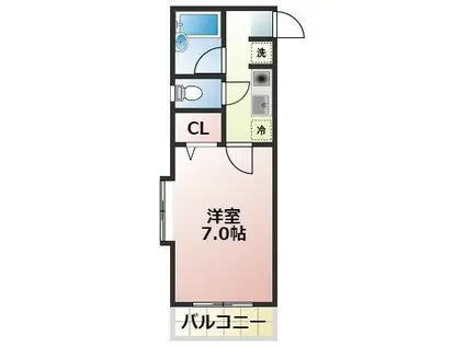 第2石南(1K/2階)の間取り写真