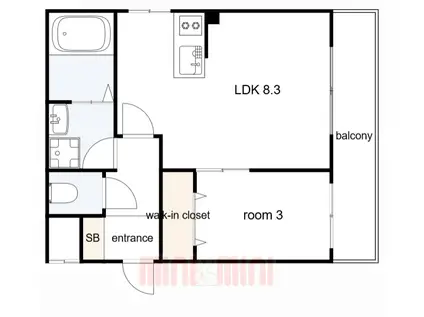 DITAエハコ日暮通(1LDK/3階)の間取り写真