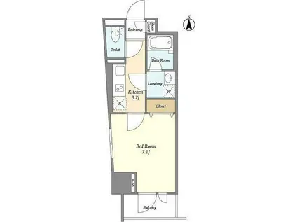 プリムス青柳(1K/6階)の間取り写真