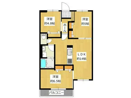 ブランメゾンA(3LDK/2階)の間取り写真